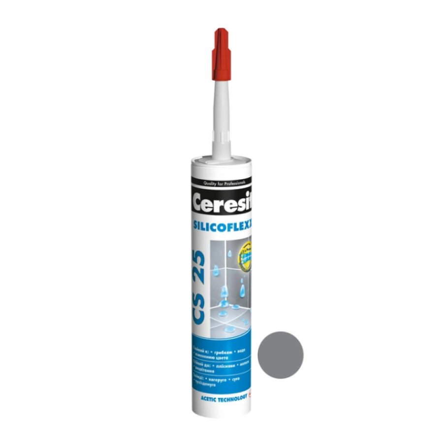 Герметик силіконовий Ceresit Micro Protect CS25 0.285 кг (Сірий) - фото 1