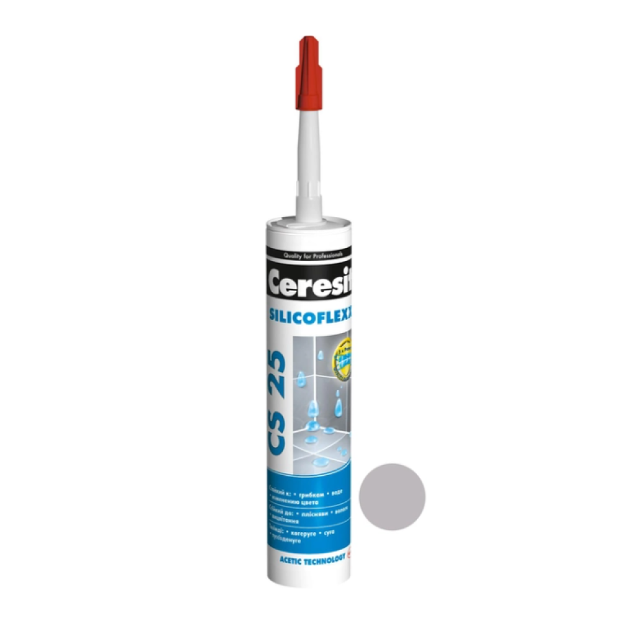 Герметик силіконовий Ceresit Micro Protect CS25 0.285 кг (Світло-сірий) - фото 1