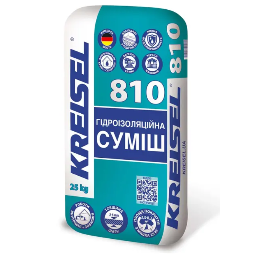 Гидроизолирующая смесь Kreisel DIVHTUNGSSCHLAMME 810 25кг - фото 1