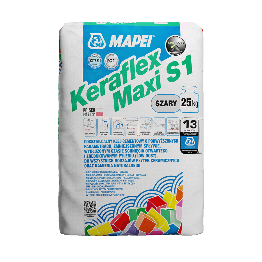 Клей KERAFLEX Maxi S1 Grey/25кг Керафлекс Максі С1 Сірий 25/Польща - фото 1