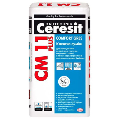 Клей для плитки Ceresit СМ-11 плюс 25кг