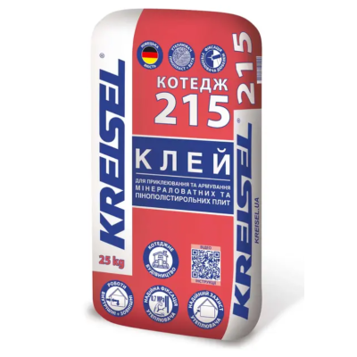 Клей для приклеивания и армирования минераловатных и пенополистирольных плит COTTAGE 215 25кг