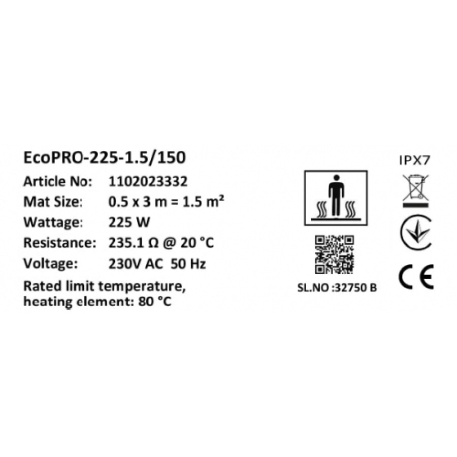 Комплект-Мат нагрівальний Warmastad Max EcoPRO-225-1.5/150 W/m2 з терморегялятором RTP - фото 7