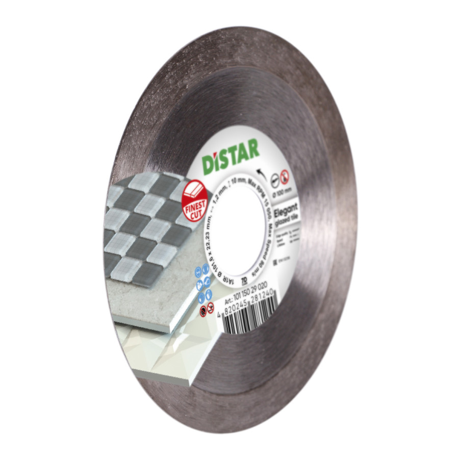 Круг алмазний DiStar форми 1A1R 101,6х1.2/0,8х10х22,23 мм Elegant - фото 3