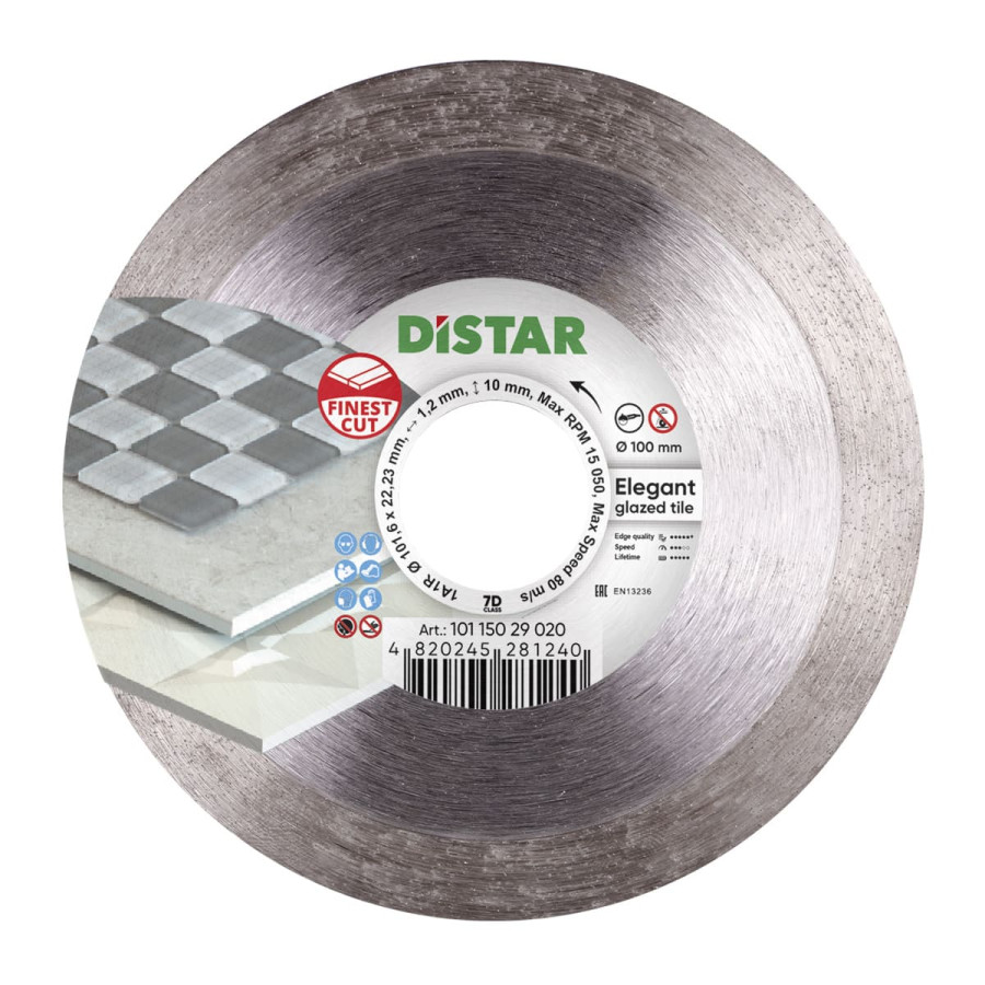 Круг алмазний DiStar форми 1A1R 101,6х1.2/0,8х10х22,23 мм Elegant - фото 1