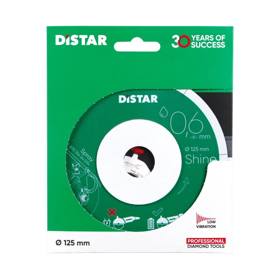 Круг алмазний DiStar форми 1A1R 125х0,6х/0,5х6х22.23 мм Shine - фото 6