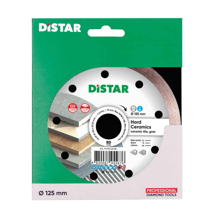 Круг алмазный DiStar формы 1A1R 125х1,6/1,5х30х22,23 мм - фото 3