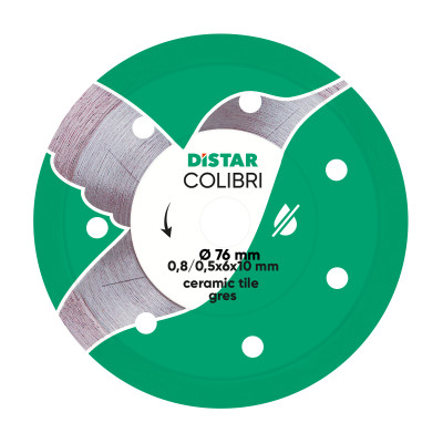 Круг алмазный DiStar формы 1A1R 76х0.8/0,5х6х10H Colibri