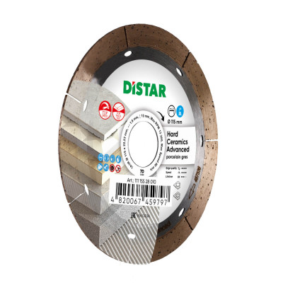 Круг алмазний DiStar форми 1A1R Hard Ceramics Advanced 115х1,6х10х22,23 мм