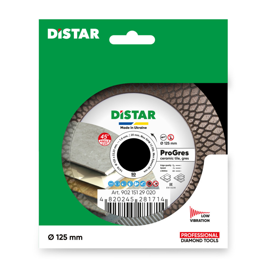 Круг алмазний DiStar форми 1A1R PRO Gres 125x1,9x8/20x10x22,23 мм - фото 5