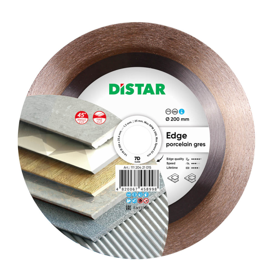 Круг алмазний DiStar тип Edge 200х1,4/1/1,6,х25х25,4 мм - фото 1