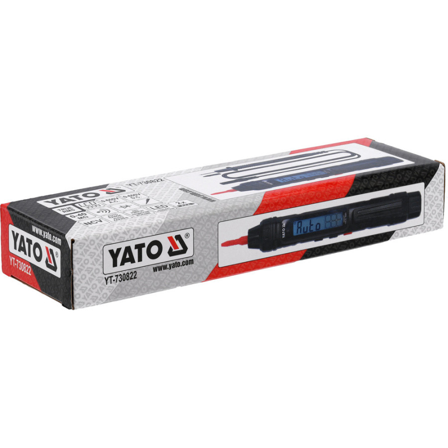 МУЛЬТИМЕТР ДЛЯ ВИМІРЮВАННЯ ЕЛЕКТР. ПАРАМЕТРІВ YATO З LCD-ДИСПЛ, НАПРУГА- 0,8- 600 V AC/DC, КАБ 93 СМ - фото 5