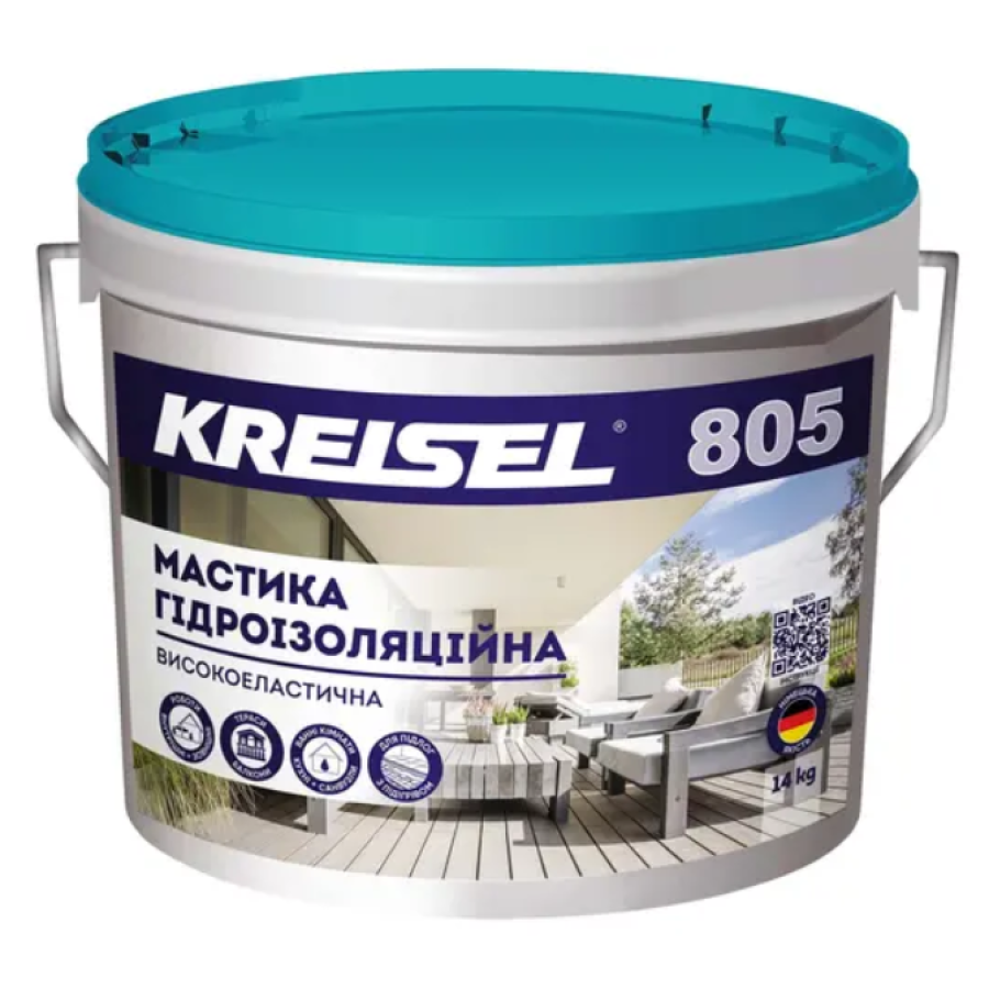 Мастика гідроізоляційна високоеластична Kreisel 805 14кг - фото 1