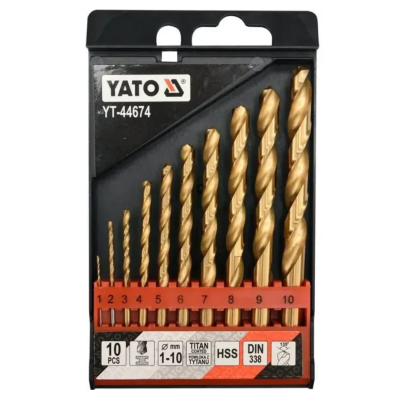 Набор сверд по металлу Yato HSS-TIN 1-10 мм 10 шт