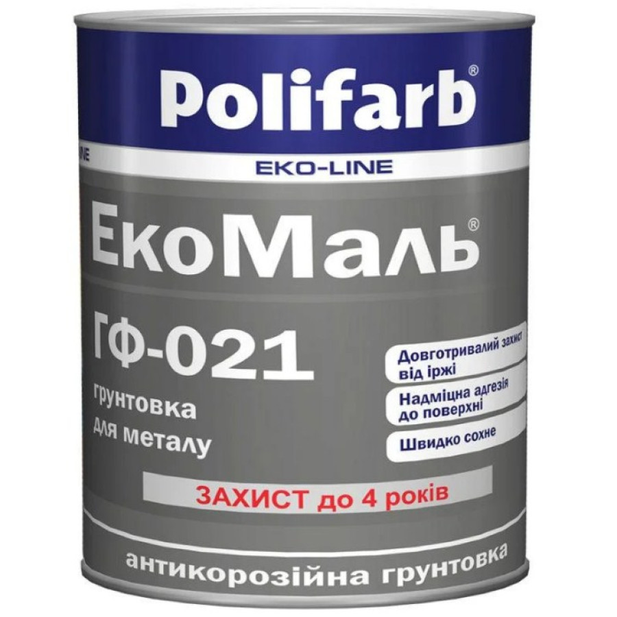Емаль Polifarb ExtraMal Гф-021 червоно-коричнева 0,9кг - фото 1