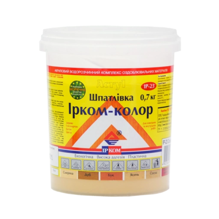 Шпаклівка Ірком-колор ІР-23 дуб 0,7кг - фото 1