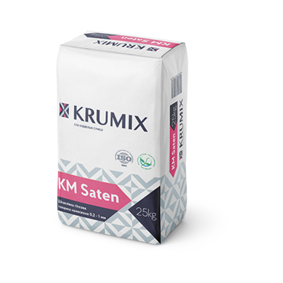 Шпаклівка гіпсова фінішна KM SATEN KRUMIX 25кг - фото 1
