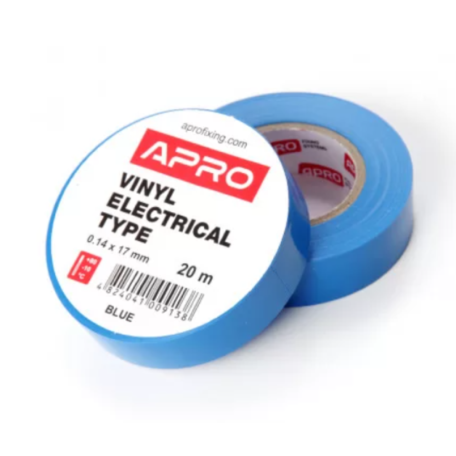 Лента изоляционная Apro - 25мх17х0,14мм синяя - фото 1