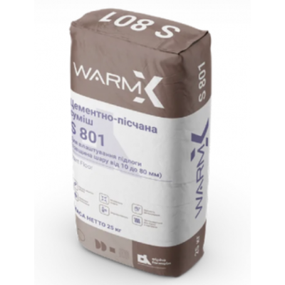 Стяжка напольная-армированная WARM X Start Floor 801, 25кг