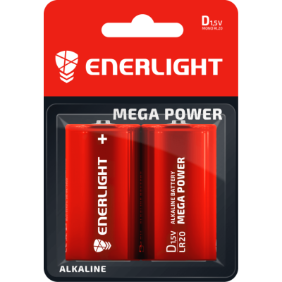 Батарейка ENERLIGHT MEGA POWER D BLI 2