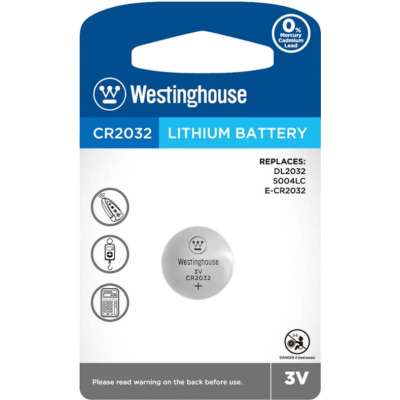 Батарейка літієва Westinghouse Lithium таблетка CR2032 5шт/уп blister