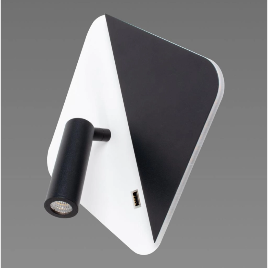 Бра Sirius 8926 S-USB 7W+3W 235*235*110 BLACK+WHITE - фото 2