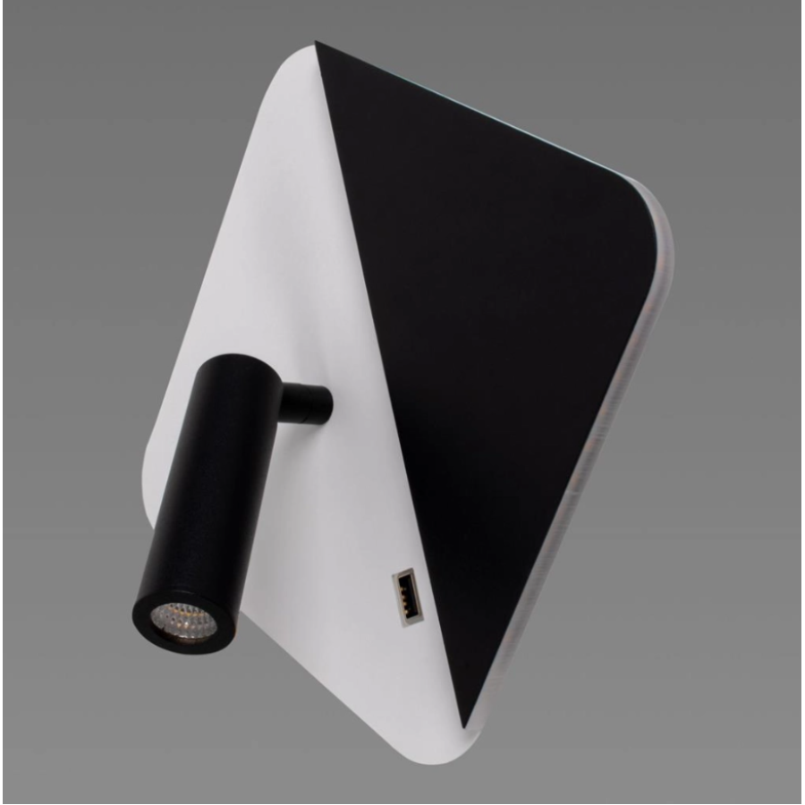 Бра Sirius 8926 S-USB 7W+3W 235*235*110 BLACK+WHITE - фото 3
