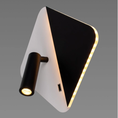 Бра Sirius 8926 S-USB 7W+3W 235*235*110 BLACK+WHITE