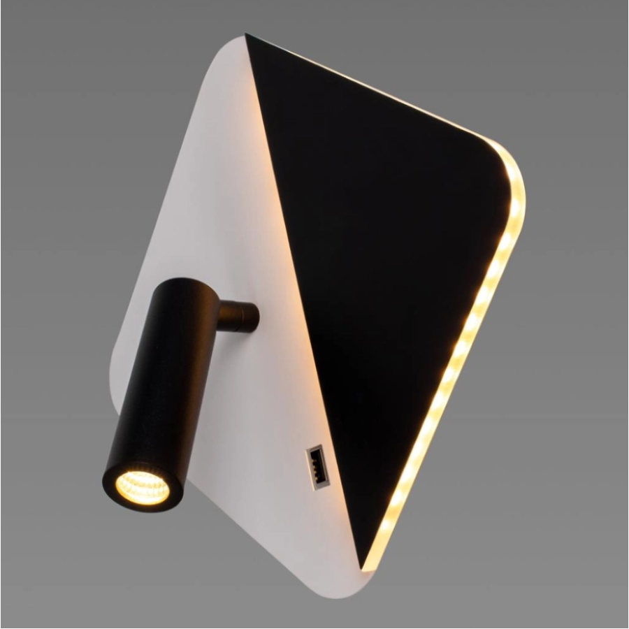 Бра Sirius 8926 S-USB 7W+3W 235*235*110 BLACK+WHITE - фото 1