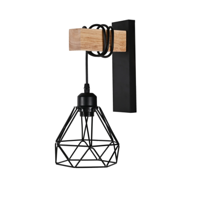 Бра Sirius C22680-1 BK+WOOD