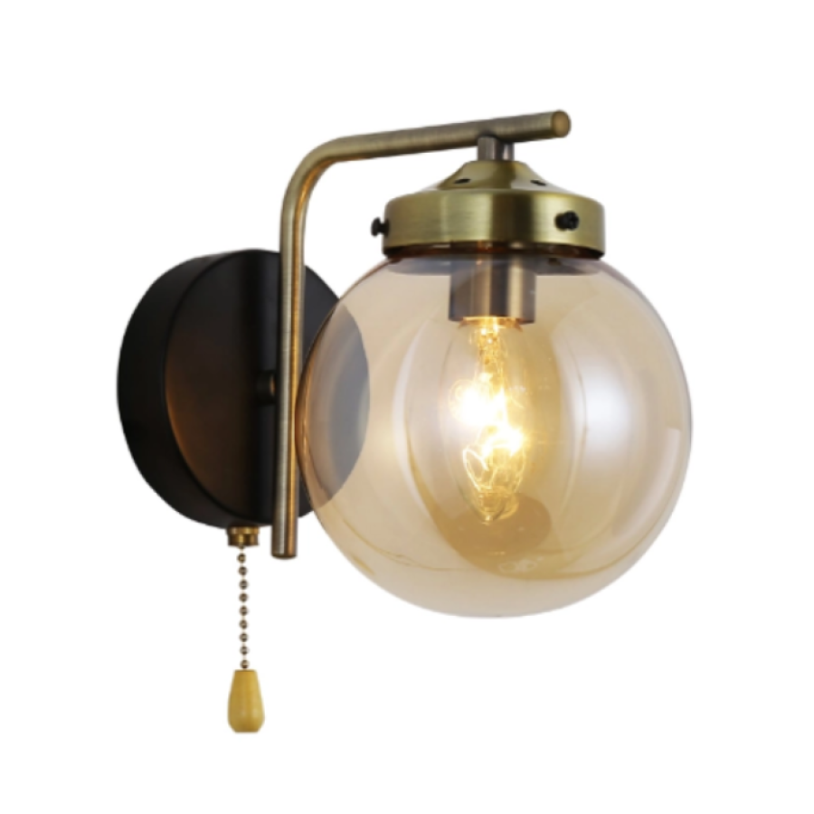 Бра Sirius G 74405/1W ANTIQUE BRASS+MATTE BLACK - фото 1