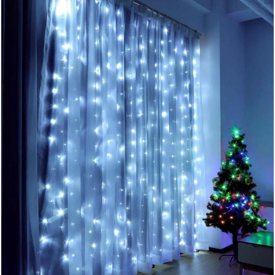 Гирлянда LED LEBRON штора 2х2м, 240LED, била, IP20 - фото 3