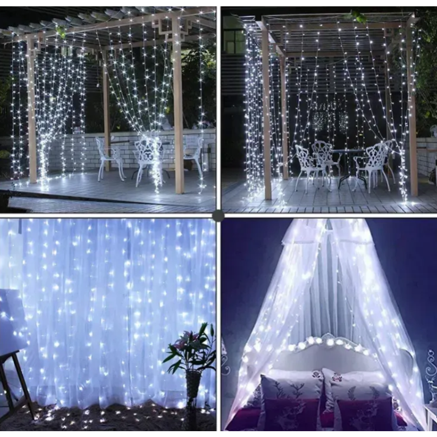 Гирлянда LED LEBRON штора 2х2м, 240LED, била, IP20 - фото 4