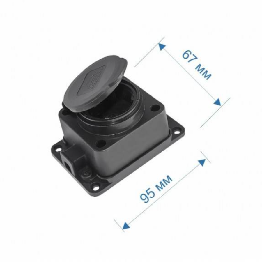 Колодка 1-на RH Waterproof з/з чорна ІР44 NH-084012 - фото 2