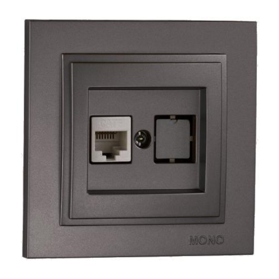Компьютерная розетка Mono Electric, DESPINA (графит) - фото 1