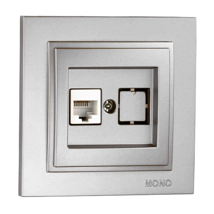 Компьютерная розетка Mono Electric, DESPINA (серебро) - фото 1