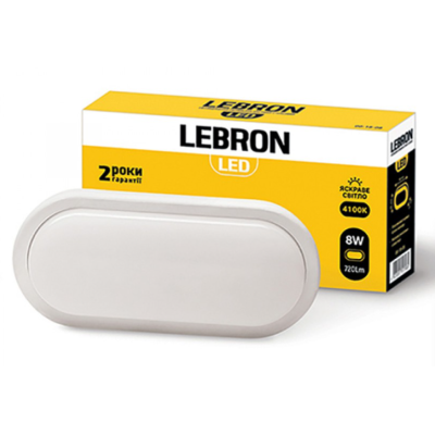 Светильник LEBRON LED L-WLO 8W овал 4100К 720Lm IP65