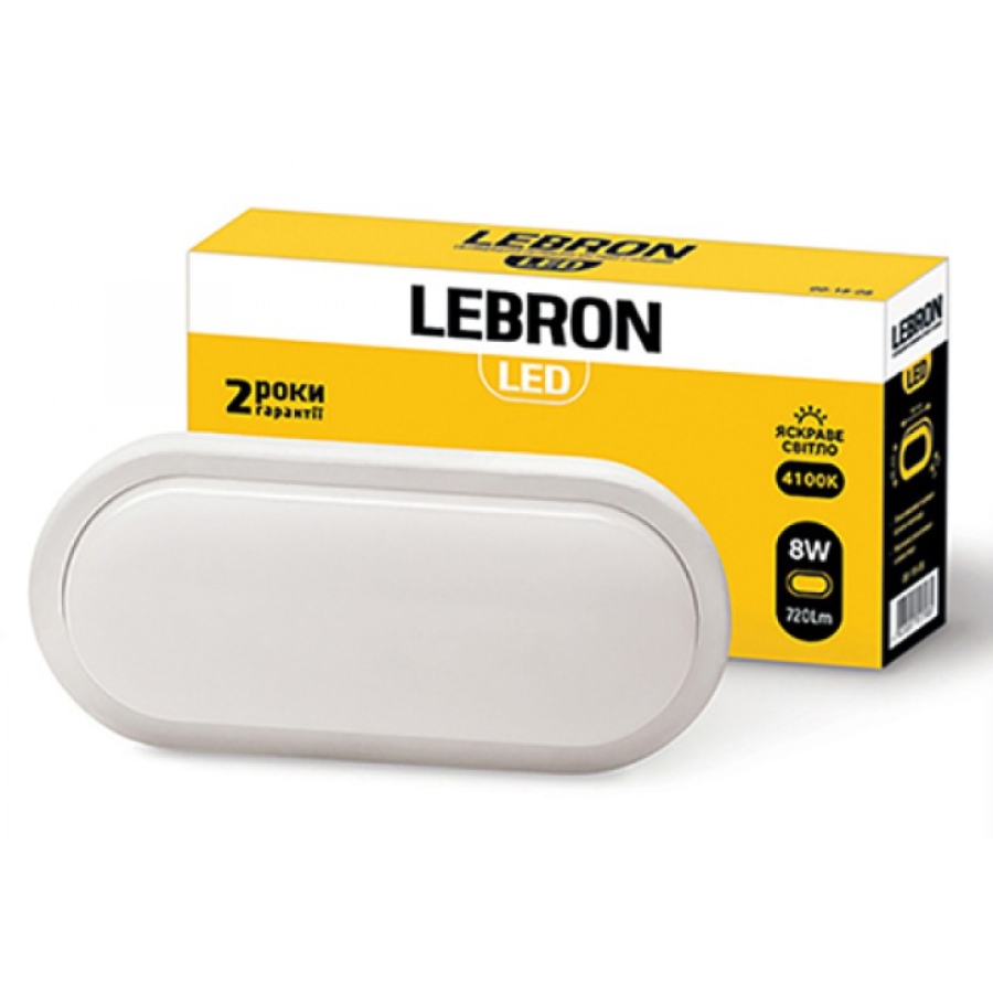 Светильник LEBRON LED L-WLO 8W овал 4100К 720Lm IP65 - фото 1