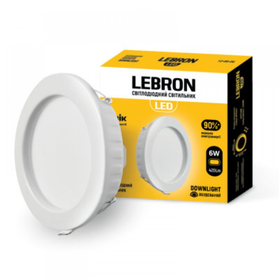 Світильник LED LEBRON L-DR-1241 12W 900Lm 4100K вб-ний - фото 1