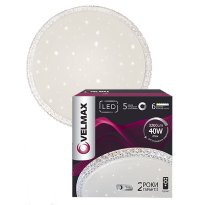 Светильник LED VELMAX V-CL-Crystal,40W,SMART,3000K- 6500k, 3200Lm пульт ДУ