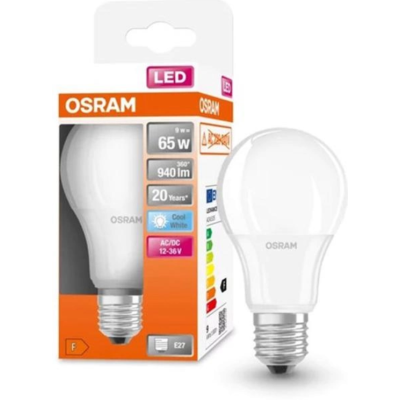 Лампа LED Osram 12-36V CL A 9W/840 FR E27 6X1 Ledvance 65