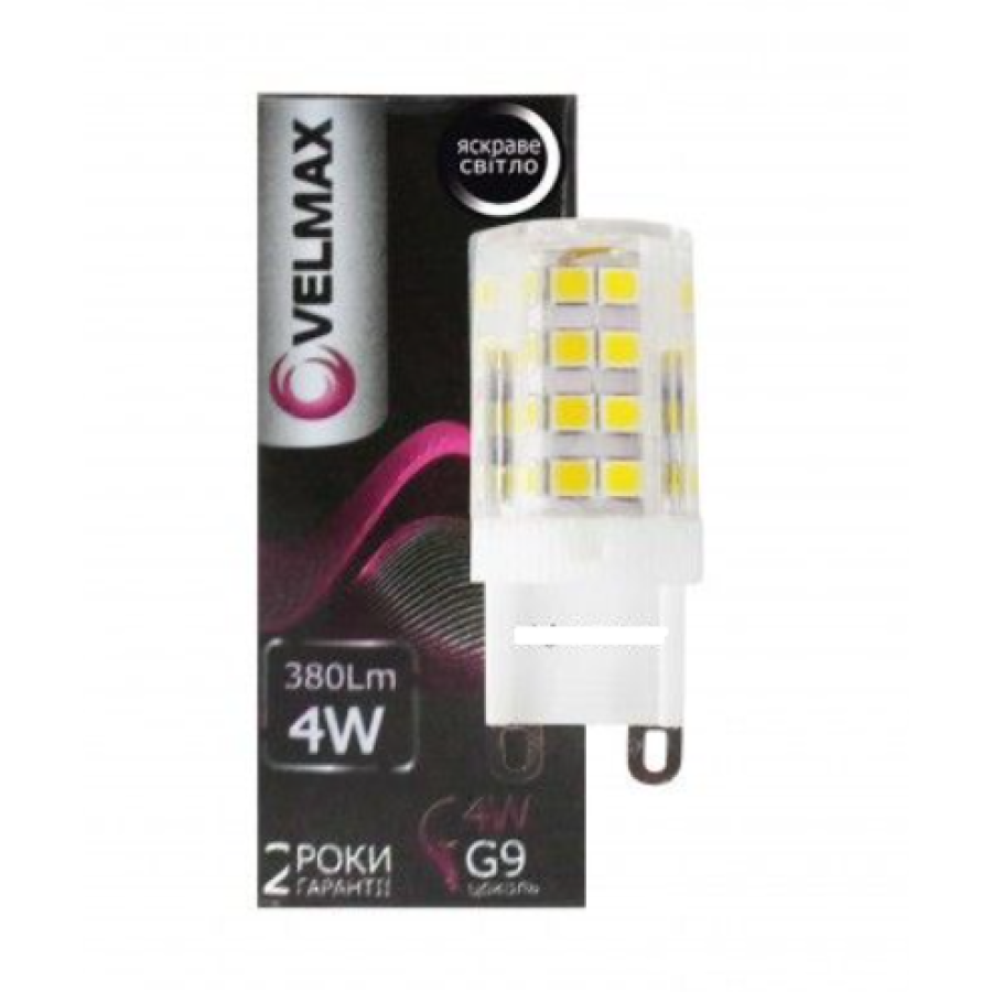 Лампа VELMAX LED V-G9 4W 4500K 380Lm - фото 1