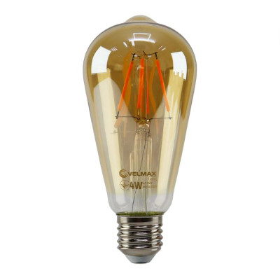 Лампа Velmax LED V-Filament-ST64 4W E27, 2200K, 400Lm