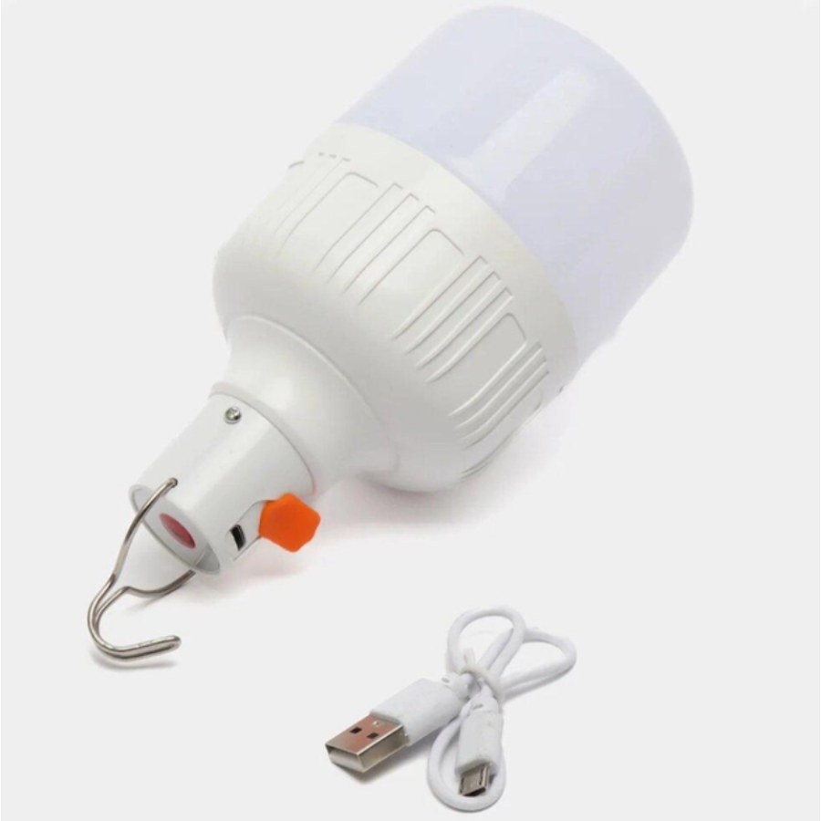 Лампа для кемпинга 10Вт аккумуляторная с USB-зарядкой и крючком, Белая / Подвесной аварийный фонарь - фото 15