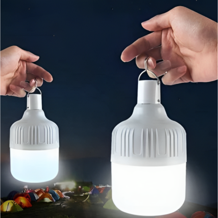 Лампа для кемпинга 10Вт аккумуляторная с USB-зарядкой и крючком, Белая / Подвесной аварийный фонарь - фото 8