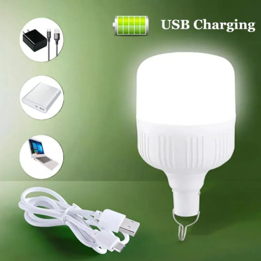 Лампа для кемпинга 40Вт аккумуляторная с USB-зарядкой и крючком, Белая / Подвесной аварийный фонарь - фото 7