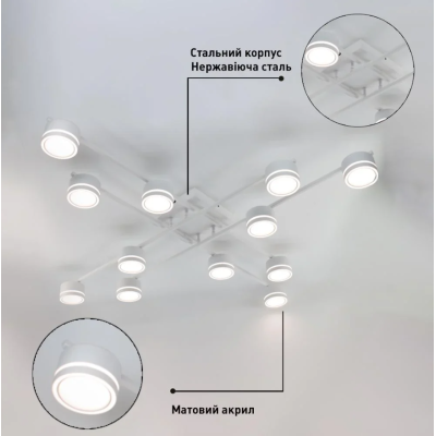 Люстра 10612 GELA 12xGX53 S-1100x1100x140-WHITE-IP20