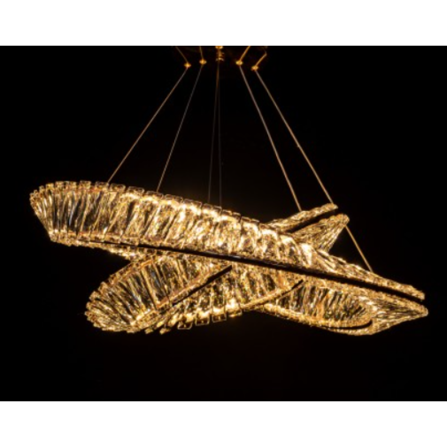 Люстра подвесная Led LS 548/600+400GD хром - фото 1