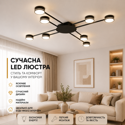 Люстра Ardero ML482-8 под лампу черный