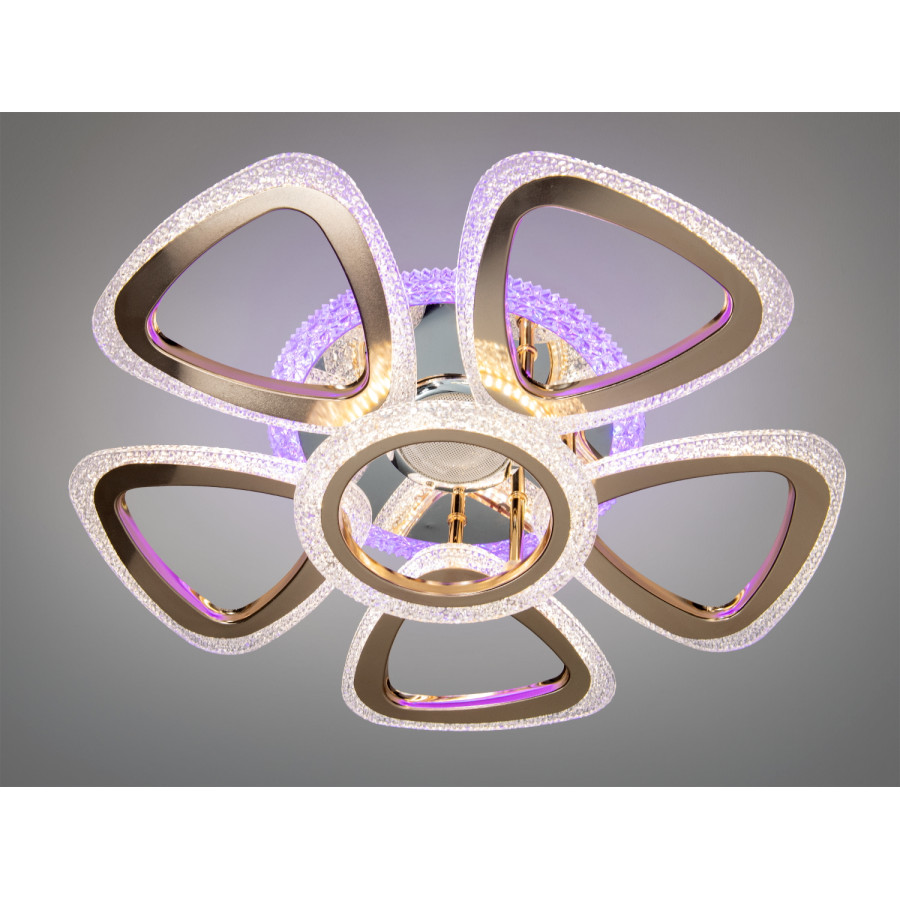 Люстра Diasha J620/5+1HR+G MP3 LED 3color dimmer (хром+золото) - фото 2